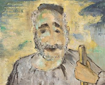 MAX WEBER (1881 - 1961, RUSSIAN/AMERICAN) Portrait of a Man Holding a Staff, Haifa.                                                              